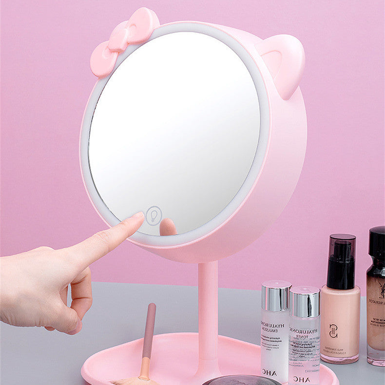 Desktop Touch Screen With Light USB Charging Desktop Recepting Makeup Mirror