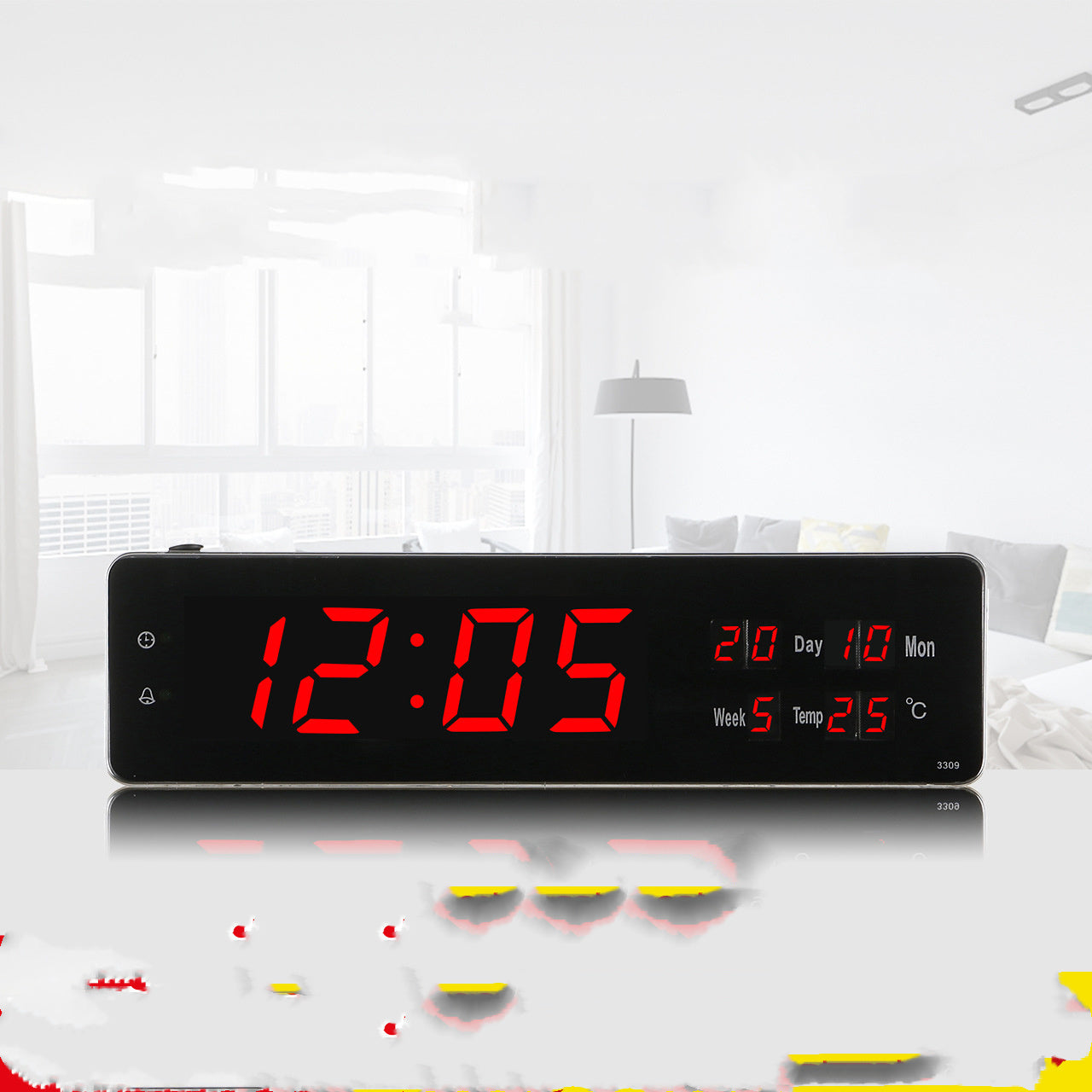 Electronic Wall Clock Room Bedside Big Digital Living Room Alarm Clock