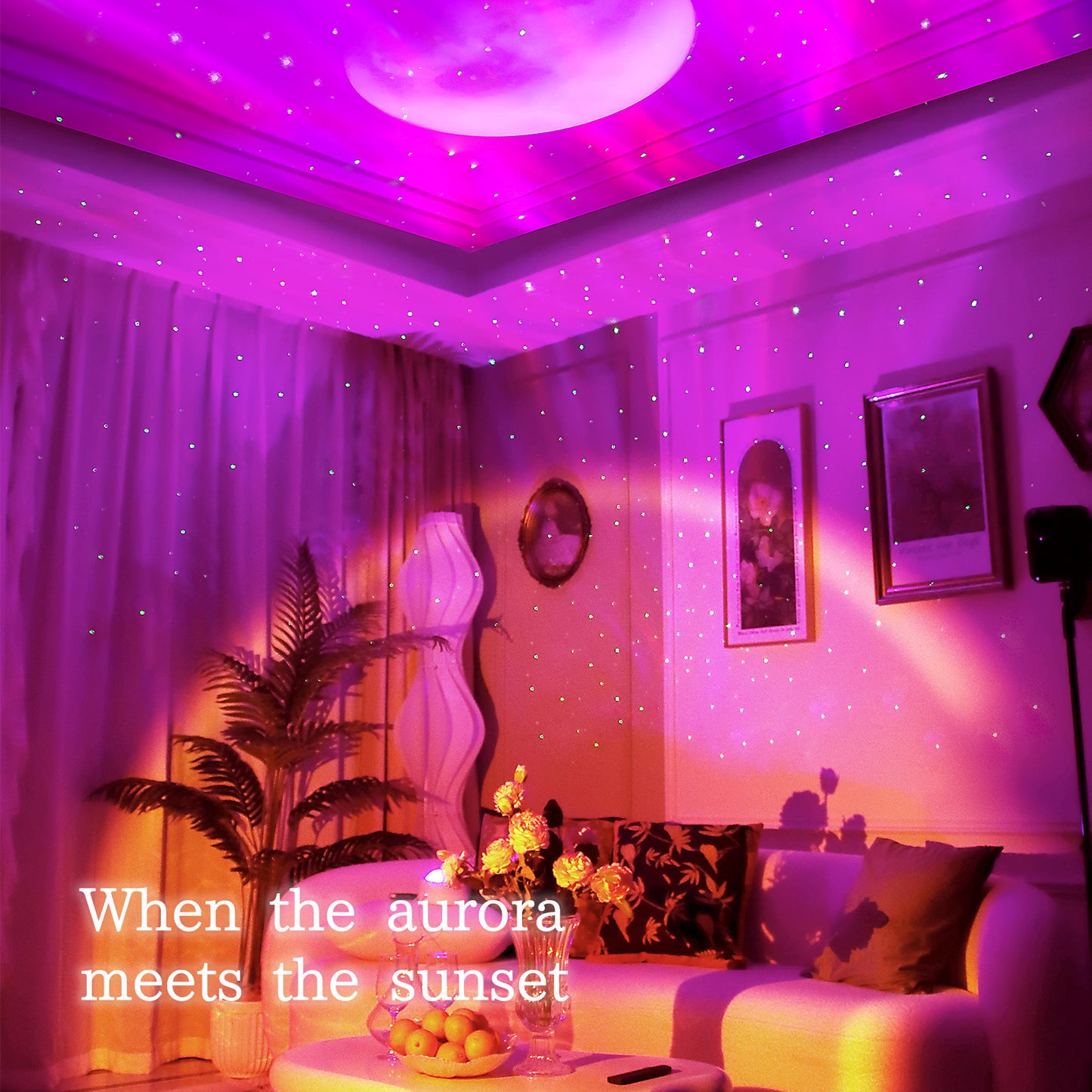 New Double Effect Northern Lights Projector Lamp Milky Way Atmosphere Lamp Starry Sky Lamp White Noise Projector Lamp With Rometes