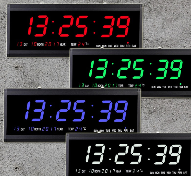 Luminous Clock LED Electronic Clock Digital Perpetual Calendar Living Room Electronic Wall Clock
