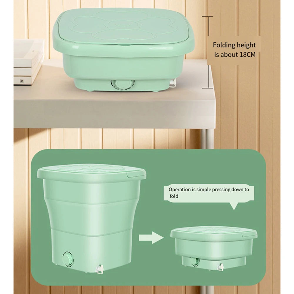 Large Portable Washing Machine Folding and Dryer Bucket for Clothes Socks Underwear Mini Washer - HMroll LLC