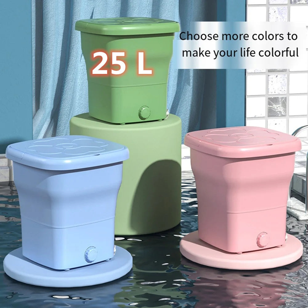 Large Portable Washing Machine Folding and Dryer Bucket for Clothes Socks Underwear Mini Washer - HMroll LLC