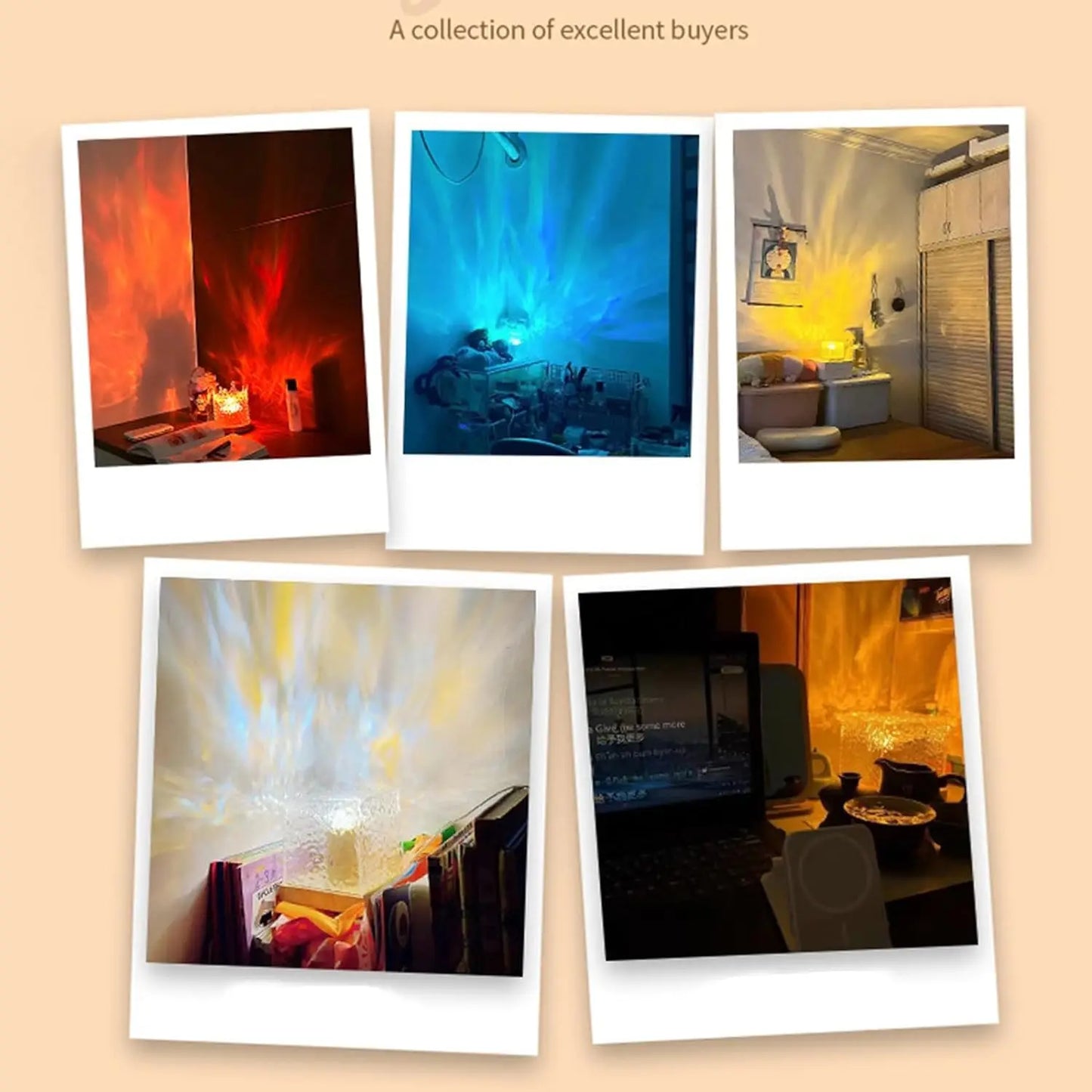 Ocean Wave Projector Light 16 Colors Midnight Aura Aurora Glow Lamp Home Office Bar Restaurant Underwater Projector Night Light - HMroll LLC