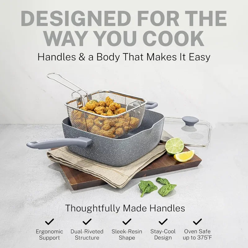 Granitestone 20 Pc Pots and Pans Set Non Stick Cookware Set, Kitchen Cookware Set - HMroll LLC