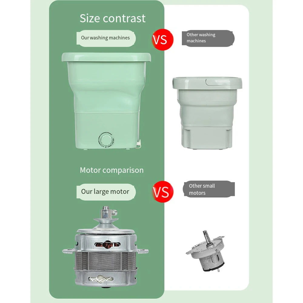 Large Portable Washing Machine Folding and Dryer Bucket for Clothes Socks Underwear Mini Washer - HMroll LLC
