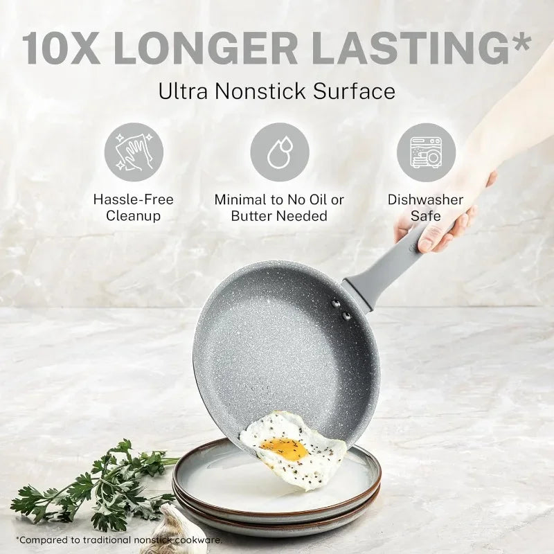 Granitestone 20 Pc Pots and Pans Set Non Stick Cookware Set, Kitchen Cookware Set - HMroll LLC