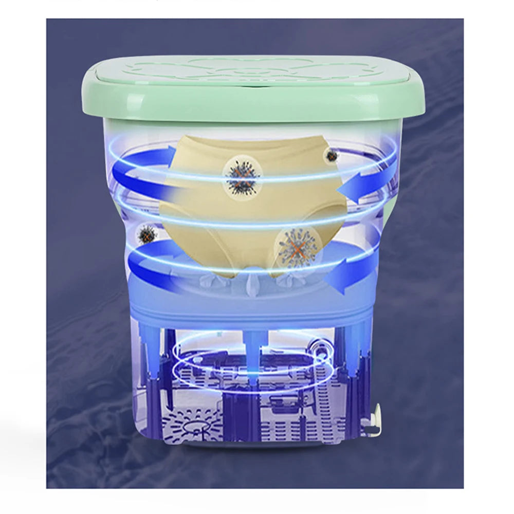 Large Portable Washing Machine Folding and Dryer Bucket for Clothes Socks Underwear Mini Washer - HMroll LLC
