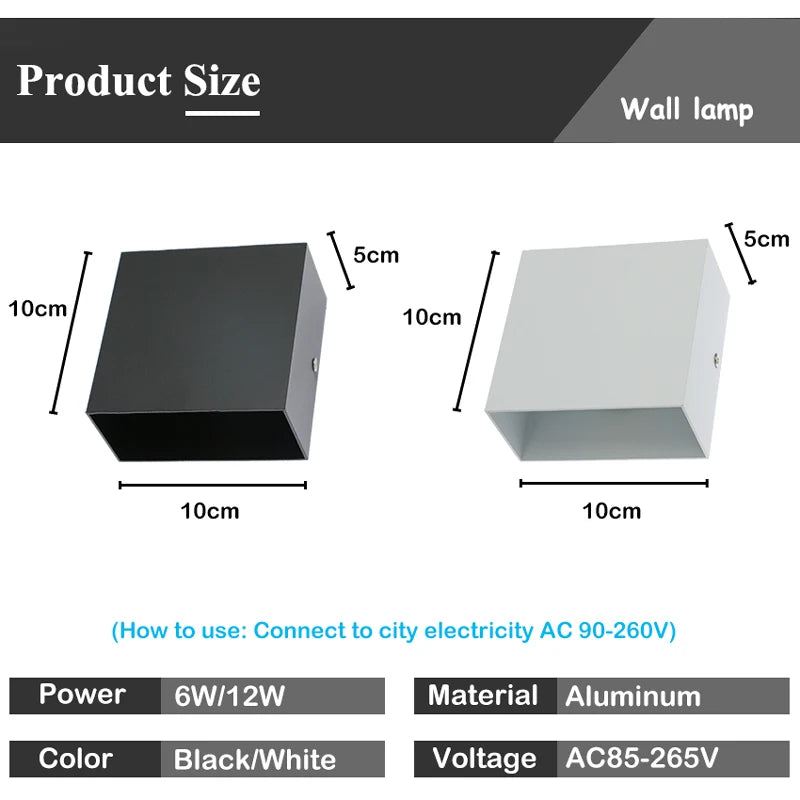 Up and Down LED Wall Lamp: Illuminate Your Space with Style! - HMroll LLC