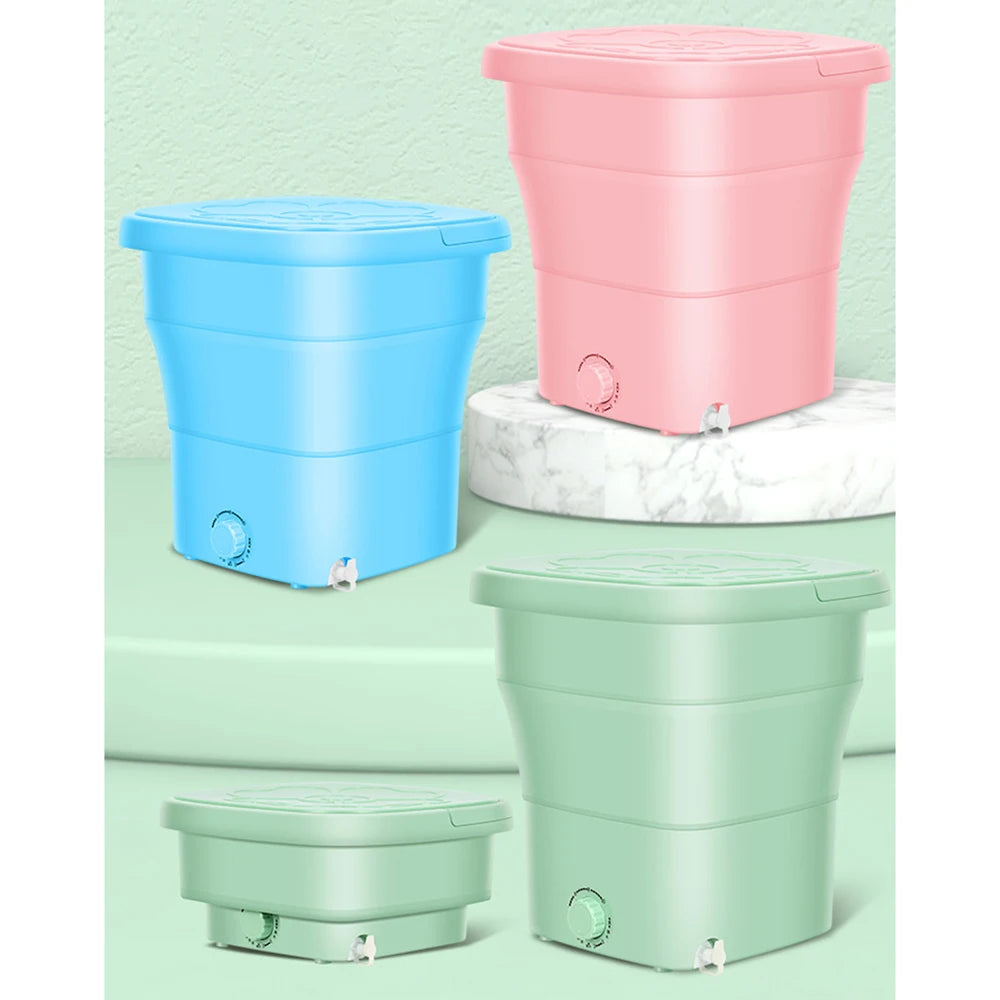 Large Portable Washing Machine Folding and Dryer Bucket for Clothes Socks Underwear Mini Washer - HMroll LLC