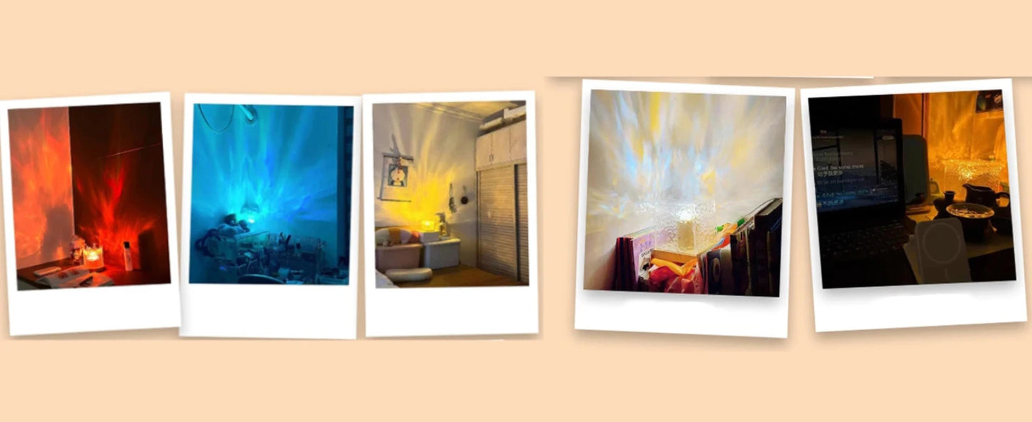 Ocean Wave Projector Light 16 Colors Midnight Aura Aurora Glow Lamp Home Office Bar Restaurant Underwater Projector Night Light - HMroll LLC