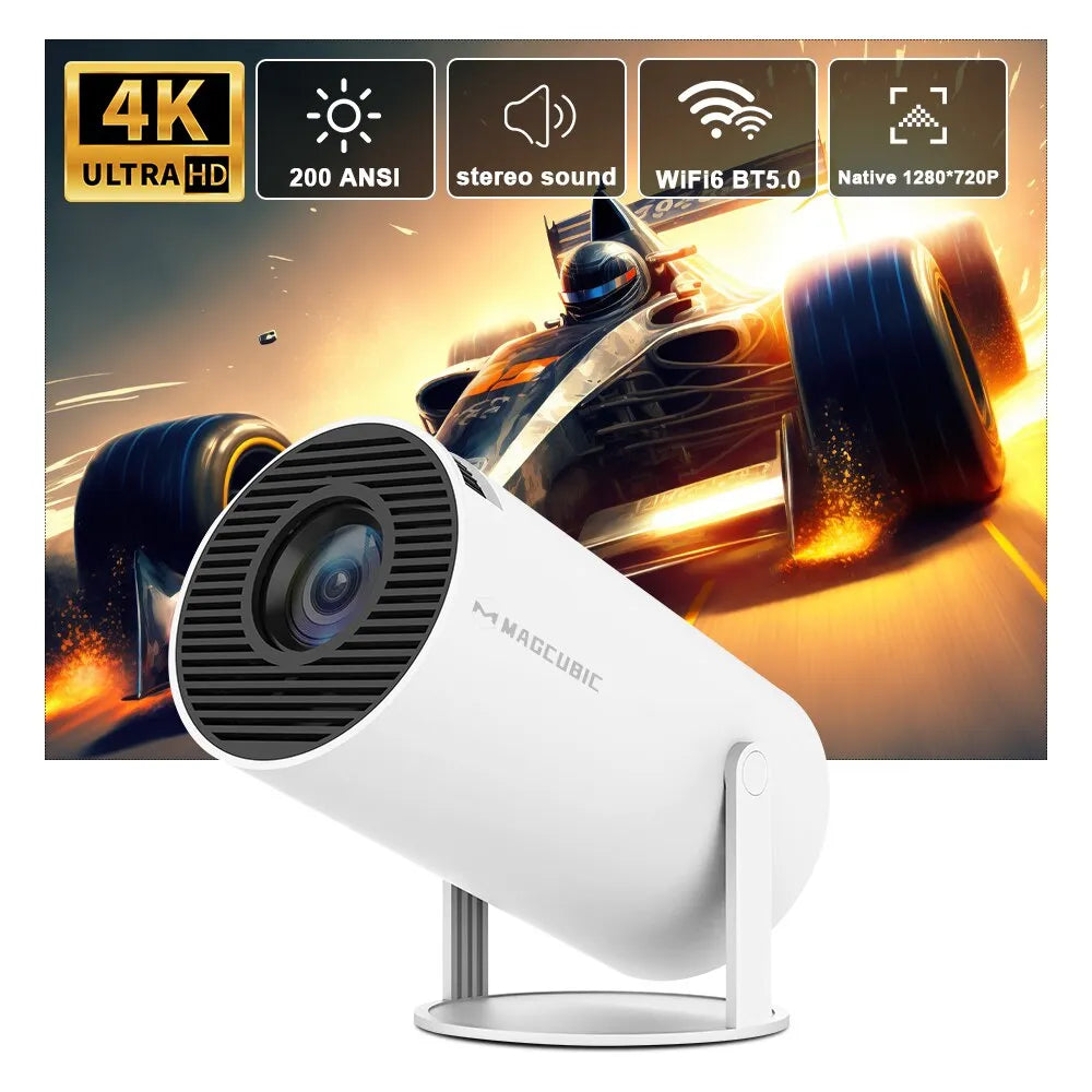 Magcubic Projector Hy300 4K Android 11 Dual Wifi6 200 ANSI Allwinner H713 BT5.0 1080P 1280*720P Home Cinema Outdoor Projetor - HMroll LLC