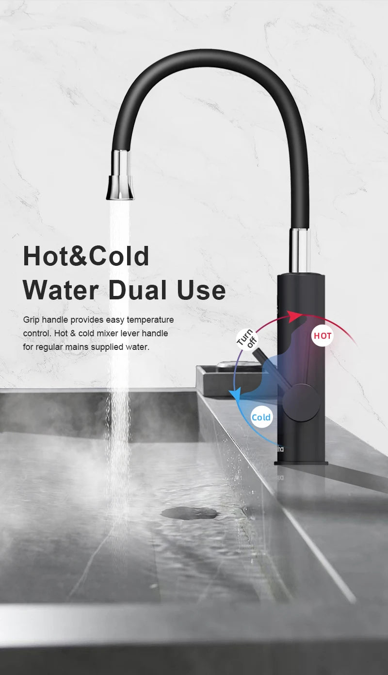 Electric Water Heater 2 in 1 Kitchen Faucet Tankless Water Heater Tap - HMroll LLC