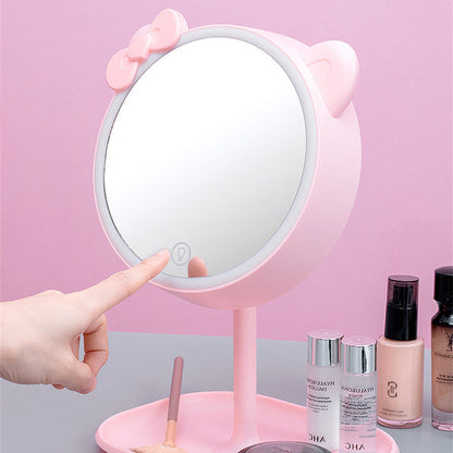 Desktop Touch Screen With Light USB Charging Desktop Recepting Makeup Mirror