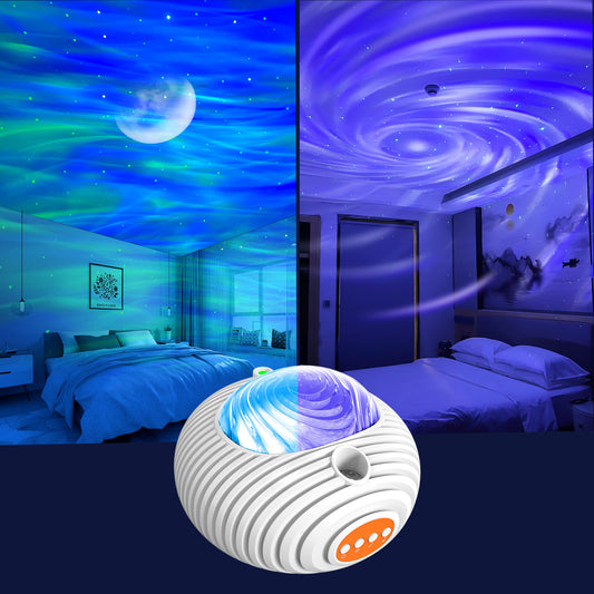 New Double Effect Northern Lights Projector Lamp Milky Way Atmosphere Lamp Starry Sky Lamp White Noise Projector Lamp With Rometes