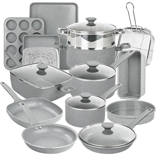 Granitestone 20 Pc Pots and Pans Set Non Stick Cookware Set, Kitchen Cookware Set