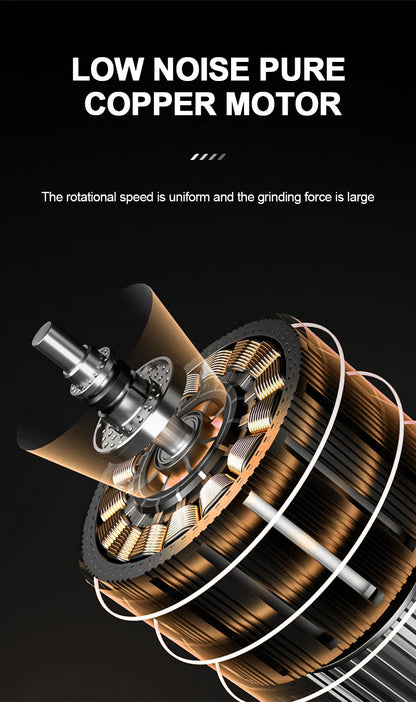 Wireless Electric Coffee Grinder Machine Type-C Charging Portable Coffee Bean Mill Coarse Grains Spice Herb Crusher Kitchen Tool - HMroll LLC