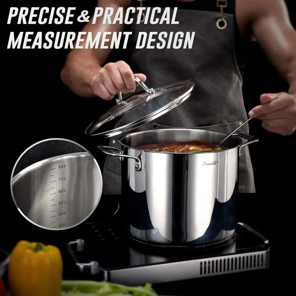 Tri-Ply Stainless Steel Pots and Pans Set 11-PC - HMroll LLC