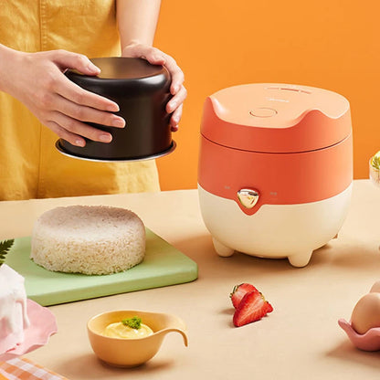 Upgrade Your Kitchen with the Adorable Kawayi Kitty Mini Rice Cooker - 1.2L Domestic Cooking Pot with Smart One-Key Function