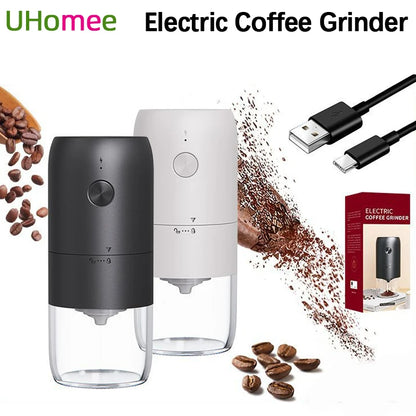 Wireless Electric Coffee Grinder Machine Type-C Charging Portable Coffee Bean Mill Coarse Grains Spice Herb Crusher Kitchen Tool - HMroll LLC