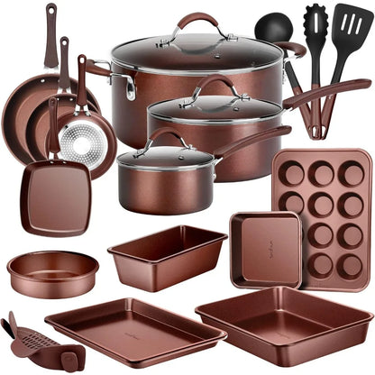 Kitchen Cookware Set in Matt Gold: Elevate Your Culinary Experience!