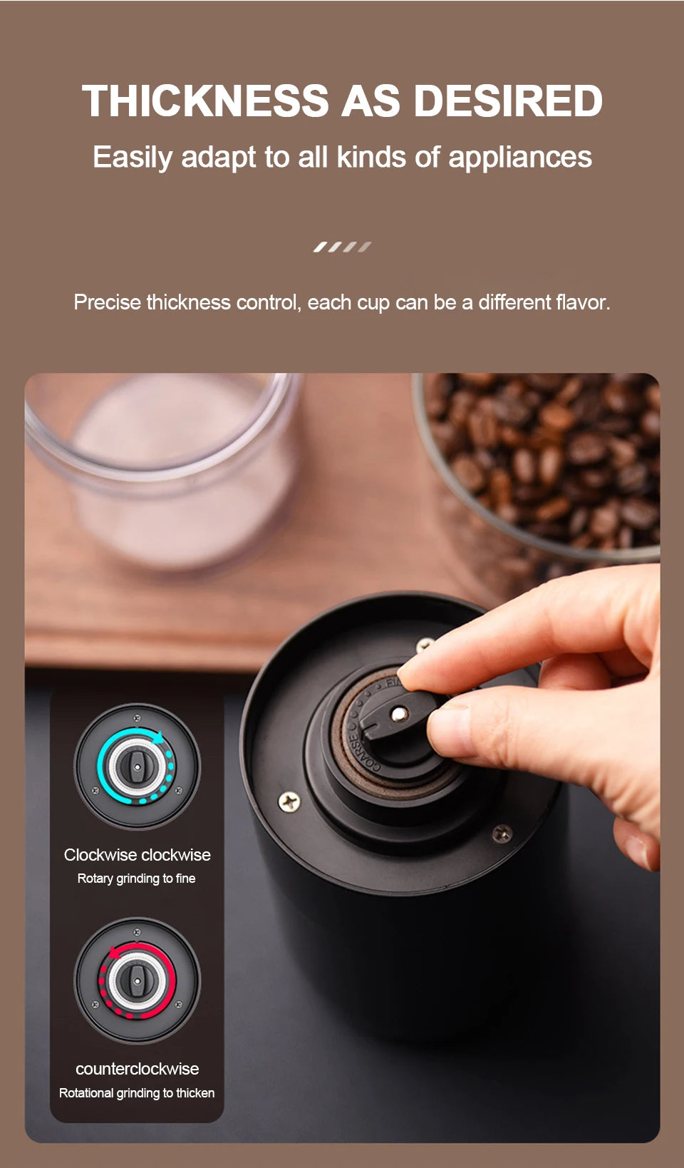Wireless Electric Coffee Grinder Machine Type-C Charging Portable Coffee Bean Mill Coarse Grains Spice Herb Crusher Kitchen Tool - HMroll LLC