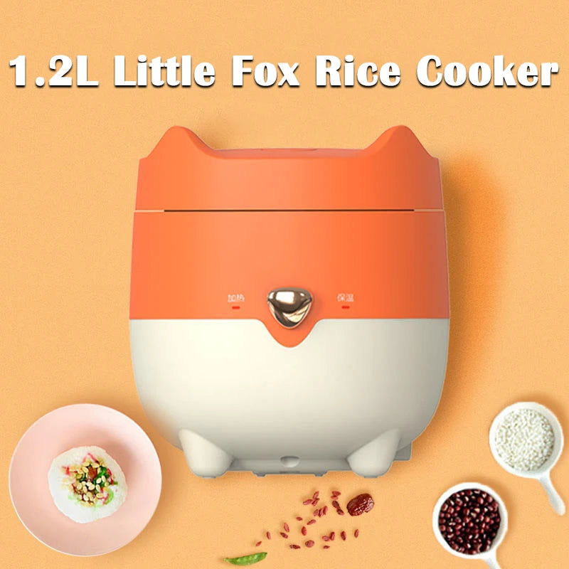 Upgrade Your Kitchen with the Adorable Kawayi Kitty Mini Rice Cooker - 1.2L Domestic Cooking Pot with Smart One-Key Function