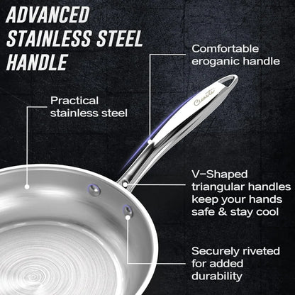 Tri-Ply Stainless Steel Pots and Pans Set 11-PC - HMroll LLC