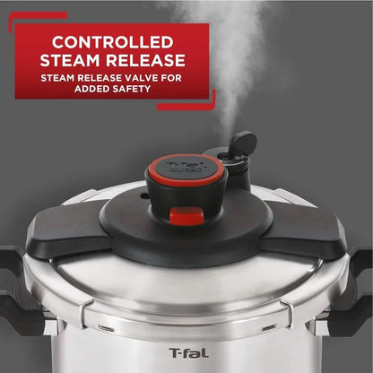 T-fal Clipso Stainless Steel Pressure Cooker (8 Quart): Elevate Your Cooking Game! - HMroll LLC