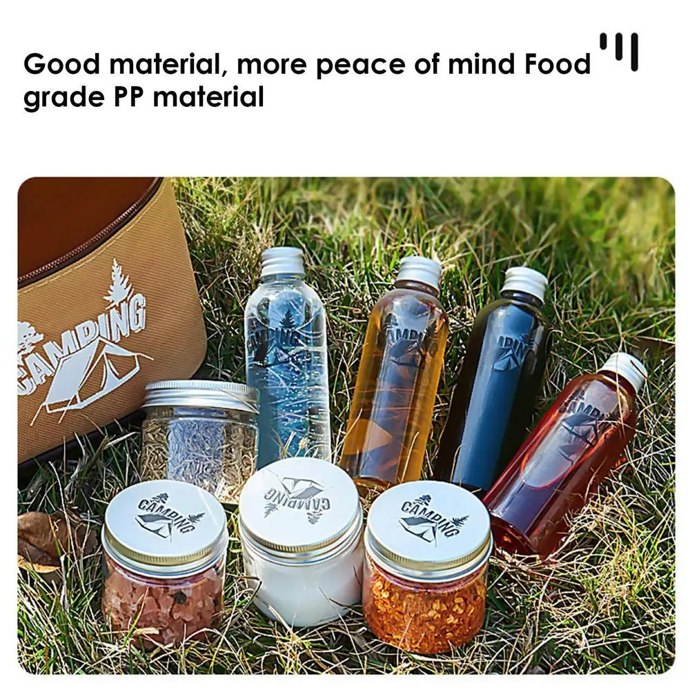 Outdoor Spice Shaker Seasoning Dispenser Containers Camping Seasoning Bottle Camping Spice Kit Set with Convenient Storage Bag - HMroll LLC
