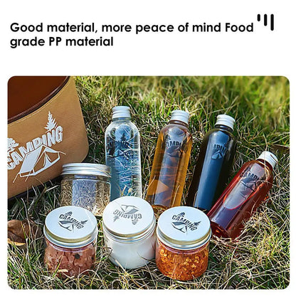 Outdoor Spice Shaker Seasoning Dispenser Containers Camping Seasoning Bottle Camping Spice Kit Set with Convenient Storage Bag - HMroll LLC