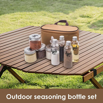 Outdoor Spice Shaker Seasoning Dispenser Containers Camping Seasoning Bottle Camping Spice Kit Set with Convenient Storage Bag - HMroll LLC