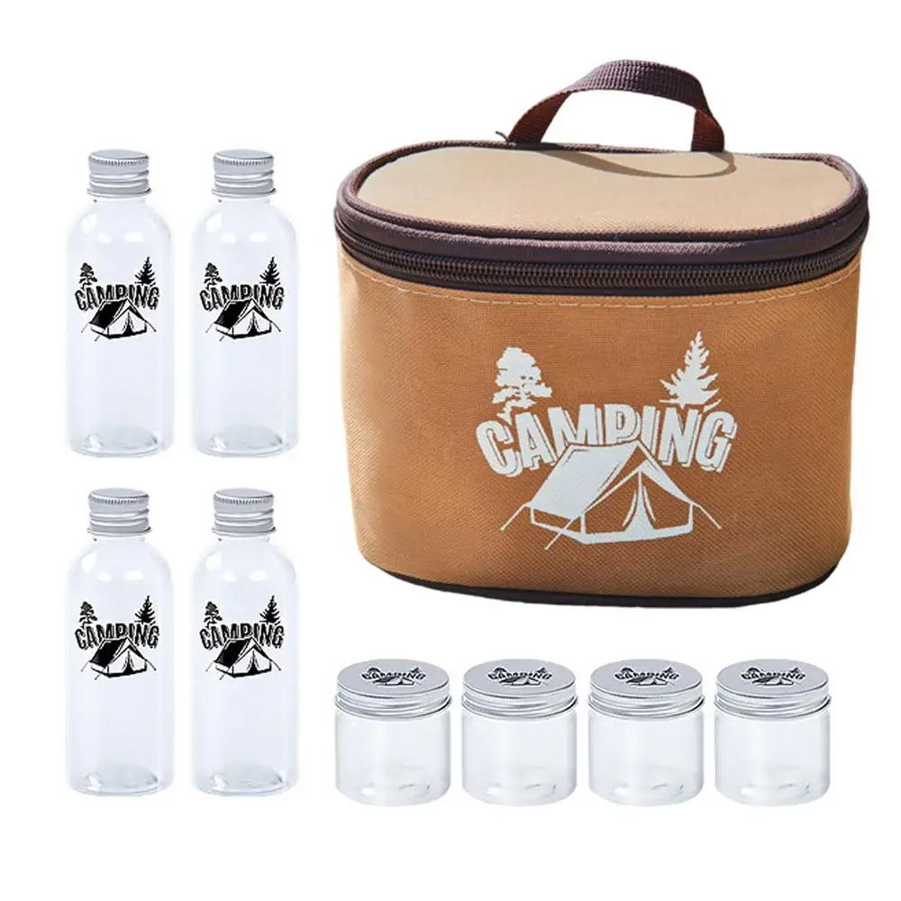 Outdoor Spice Shaker Seasoning Dispenser Containers Camping Seasoning Bottle Camping Spice Kit Set with Convenient Storage Bag - HMroll LLC