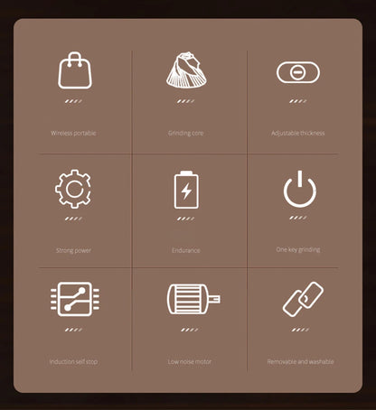 Wireless Electric Coffee Grinder Machine Type-C Charging Portable Coffee Bean Mill Coarse Grains Spice Herb Crusher Kitchen Tool - HMroll LLC