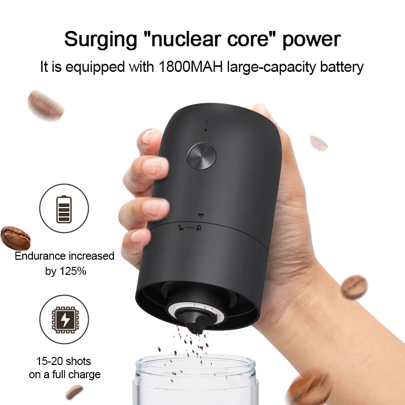Wireless Electric Coffee Grinder Machine Type-C Charging Portable Coffee Bean Mill Coarse Grains Spice Herb Crusher Kitchen Tool - HMroll LLC