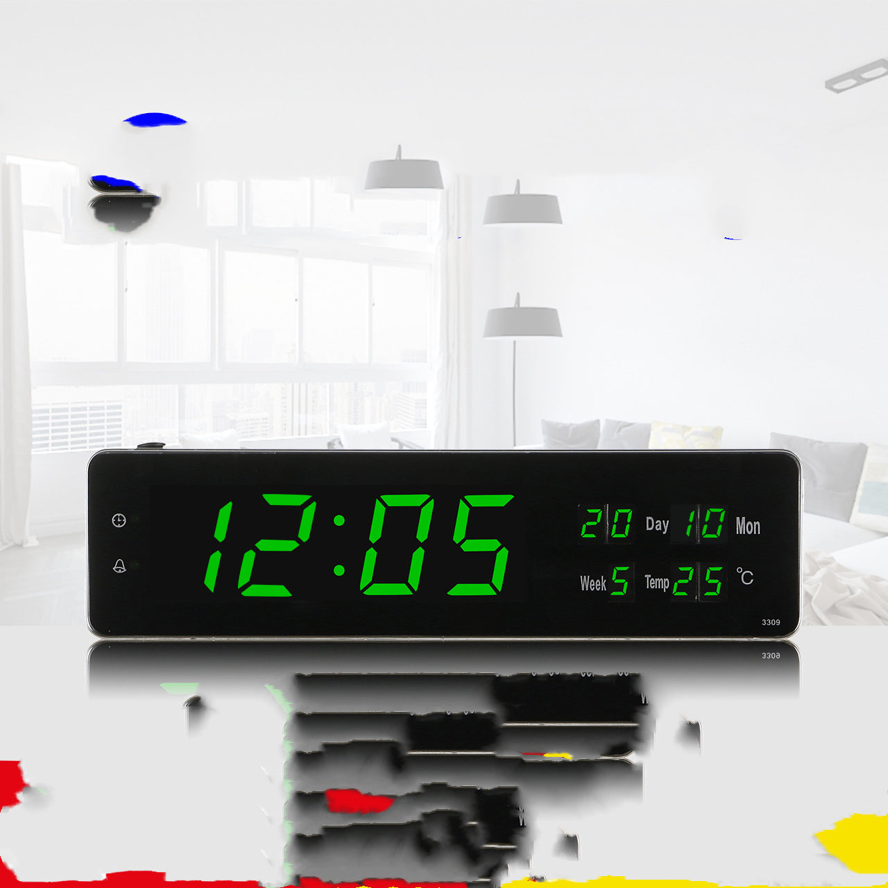 Electronic Wall Clock Room Bedside Big Digital Living Room Alarm Clock